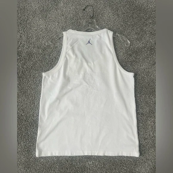 Air Jordan White Tank Top with Purple Logo - Picture 2 of 2